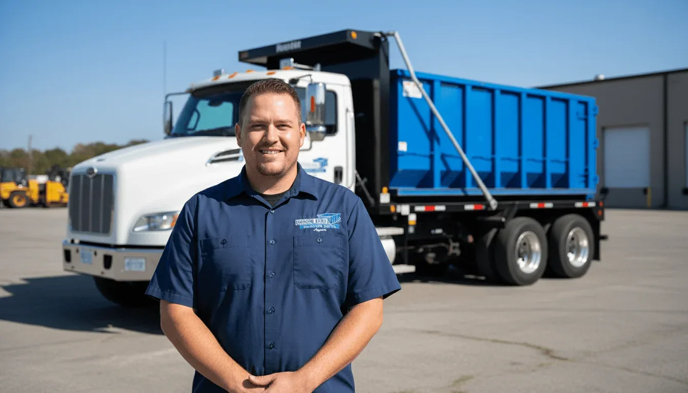 Vaughn Bros Dumpster Rental Augusta driver with a delivery truck