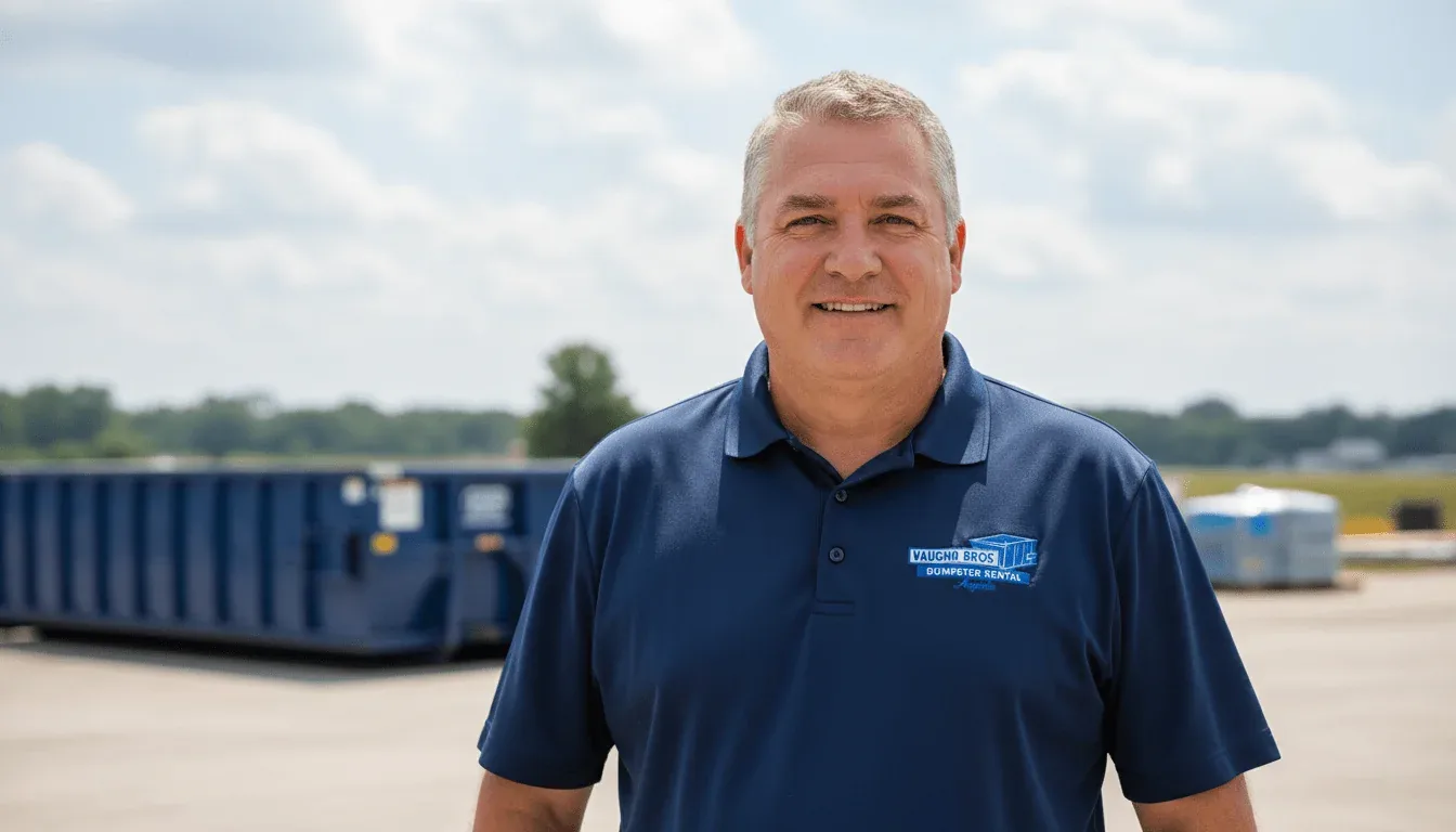 Vaughn Bros Dumpster Rental Augusta owner at the Gordon Hwy yard